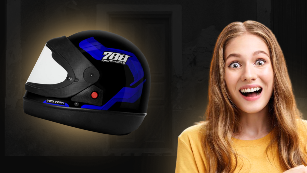 CAPACETE FECHADO PRO TORK SPORT MOTO 788 PRETO AZUL TAM. 58